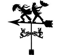 Metal Weather Vane Creative Witch Weather Vane Stainless Steel Animal Weathervane Wind Direction Indicator for Garden Mount Yard Decoration,Hold Up an Umbrella