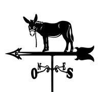 Metal Weather Vane, Donkey Stainless Steel Weathervane Hollow Wind Direction Indicator with Coating for Garden Farm Decor Courtyard Decorative