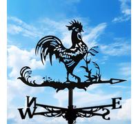 Metal Weather Vane - Durable Stainless Steel Weather Vane Metal Wind Spinners for Outdoor Decor, Weathervane with Easy Install for Gardens and Sheds, Garden Spinners, Garden Decor, Rooster