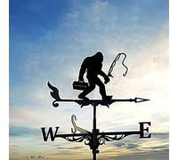 Metal Weather Vane Garden Weathervane for Outdoor Decor Decorative Retro Fishing Farm Scene Garden Stake Wind Direction Indicator