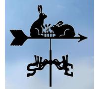Metal Weather Vane, Rooftop Weather Vane, NEW Wind Direction Measuring Instrument, Outdoors Decorations for Roof Yard Building Garden Lawn, Various Shapes Creative weathervane (rabbit)
