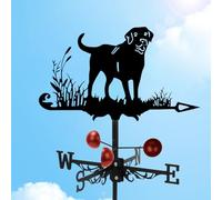 Metal Weather Vane,Stainless Steel Weathercock Metal Wind Direction Indicator for Outdoor Decor, Labrador Weathervane for Sheds Roof Shack Yard Garden Ornaments Decoration, farmhouse Garden Decor