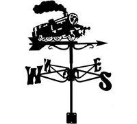 Metal Weather Vane, Steam Train Ornament Weathervane, Wind Direction Indicator Garden Stake Art Decorations Professional Measuring Tool Easy to Assemble