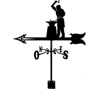 Metal Weather Vane, Weather Vane for Roofs Weathervane with Blacksmith Silhouette Ornamental Wind Direction Indicator Metal Wind Vane Easy Use Weathercock