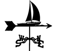 Metal Weather Vane Weathervane with Animal Silhouette Ornament Mfor Outdoor Roof Garden Mount Yard Decor Wind Vane Weathercock - Wind Direction Indicator,Cute Bunny (Sailboat Normal)