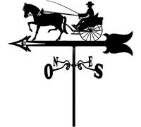 Metal Weather Vane Weathervane with Animal Silhouette Ornament Mfor Outdoor Roof Garden Mount Yard Decor Wind Vane Weathercock - Wind Direction Indicator,Cute Bunny (Carriage Normal)