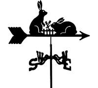 Metal Weather Vane Weathervane with Animal Silhouette Ornament Mfor Outdoor Roof Garden Mount Yard Decor Wind Vane Weathercock - Wind Direction Indicator,Cute Bunny (Cute Bunny Normal)
