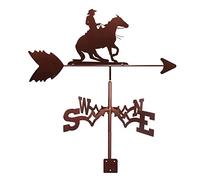 Metal Weather Vane with Farmer Figurine, Practical Wind Direction Indicator, Professionnel Measuring Tool Vintage Farm Scene Home Outdoor Garden Crafts Ornaments