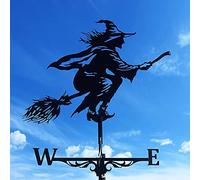 Metal Weather Vanes Black Witch Shape Weathercock 75x40cm Wind Direction Indicator for Garden Decor Roof Outdoor, Wind Vane Garden Courtyard Decoration