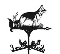 Metal Weathervane, 23.4313.39in Cute Dog Retro Iron Weather Vane Ornament for Garden Decor