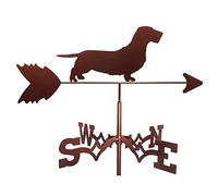 Metal Weathervane,Animal Weather Vane with Roof Mount Roof Garden Decorations Wirehaired Dachshund Professionnel Measuring Tool for Outdoor Farm Yard Garden Gazebo