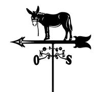 Metal Weathervane Donkey,Iron Durable Retro Farm Scene Animal Weather Vane with Roof Mount Garden Decorations Measurement Tools for Outdoor Yard Garden Gazebo