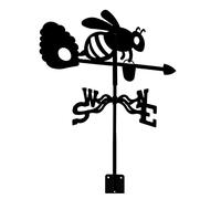 Metal Weathervane Iron Weather Vane With Mounting Bracket Animal Decoration Bee Dragonfly Design Wind Direction Indicator East South West North Measuring Tool