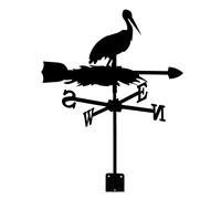 Metal Weathervane Iron Weather Vane With Mounting Bracket Wind Vane Animal Decoration Wind Direction Indicator East South West North Direction Measuring Tool