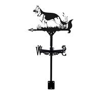 Metal Weathervane Weather Vane for Garden Creative German Shepherd Weathercock Herding Dog Collie Shaped Wind Direction Indicator Stainless Steel Wind Vane