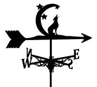Metal Weathervane Weather Vane wolf Wind Vane Wind Direction Indicators with Coating Roof Garden Decorations for Outdoor Farm Yard Gazebo