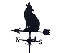 Metal Weathervane Weather Vane wolf Wind Vane Wind Direction Indicators with Coating Roof Garden Decorations for Outdoor Farm Yard Gazebo