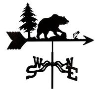 Metal Weathervane Weather Vane wolf Wind Vane Wind Direction Indicators with Coating Roof Garden Decorations for Outdoor Farm Yard Gazebo