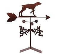 Metal Weathervane with Animal Sculptures Outdoor Iron Weather Vane Yard Wind Vane Direction Wind Speed Direction Indicator,Retriever