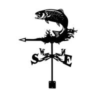 Metal Weathervane with Dog Ornament, Garden Stake Wind Direction Indicators Professional Measuring Tool Garden Yard Roof Mount And