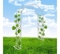 Metal Wedding Arch e for Outdoor Garden Weddings Rustproof Climbing Plant Support Easy Assembly White 280 cm x H Perfect for Floral Decorations