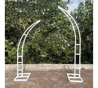 Metal Wedding Arch Stand Half Moon Balloon Arch Stand, Curved Wedding Arch Backdrop Stand for Birthday Party Decor, Outdoor Indoor Use