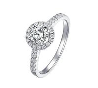 Metal Wedding Band Moissanite Wedding Ring 9K White Gold with 4 Claws Round Moissanite 2Ct Size R 1/2 Upgrade 3.0 for Sister Wedding Jewelry