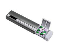 Metal Weekly Pill Organizer Modern with Slide Case 7-Day Travel Pill Box Stylish, Moisture-Resistant Vitamin Holder, Secure Lids, Large Capacity (Silver)