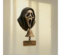 Metal Welcome Doorbell Vintage Halloween Witch Dog Bell Interesting Hangable Manual Doorbell For Home Entrance Wall Mount Decor