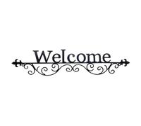 Metal Welcome Sign | Black Retro Poster Wall Mounted | Antioxide Decoration with Vintage Texts, Wall Art for Home, Cafeteria, Shop, Garden