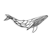 Metal Whale Sculpture Wall Decoration Memorial Poster Sea Animals Gift for Sea Ocean Fans Explorers Fishermen