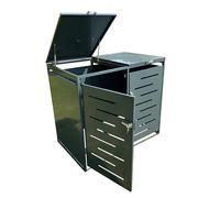 Metal Wheelie Bin Store in Dark Grey (Double)