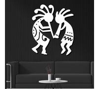 Metal White Kokopelli Wall Art, Metal Southwestern Native American Art Wall Decor, Kokopelli Artwork Decoration Modern Sculpture for Living Room,Bedroom Hallway and Stairs Nature Home Deco