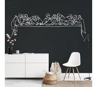 Metal White Last Supper Wall Art, Metal Minimalist One Line Christian Art Wall Decor, Last Supper Artwork Decoration Modern Sculpture for Living Room,Bedroom Hallway and Stairs Decor (White