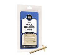 Metal Wick Holder Set - 9 Medium Holders and 50 Wax Coated Wicks - Sits in Full Oil Cup for Optimal Safety and Burn Time - Tzinores by Ner Mitzvah