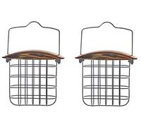 Metal Wild Bird Suet Feeder Hanging Suet Block Holder For Garden Feeding Stations Set of 2