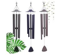 Metal Wind Chimes - 45 Inch Adjustable Tone Aluminum Chime with Deep Tone - Durable Silver and Copper Tubes - Perfect for Relaxing Outdoor Ambiance