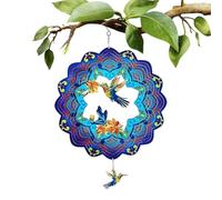 Metal Wind Vane - Artistic Wind Spinner Sculpture Design Hummingbird Turtle Design, Rustic Metal Art Decor Hanging for Outdoor Decoration: Backyard,