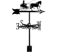 Metal Wind Vane Farmhouse Weather Vane Roof Mount Wind Direction Indicator Horse Cattle Ornament Outdoor Construction Garden Patio Yard Decoration-Chariot||One Size