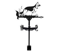 Metal wind vane German Shepherd Weather Vane Animal Wind Direction Indicator Roof Decoration Accessories for Garden Patio Roof Decoration