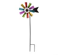 Metal Windmill Garden Decor, 73cm Outdoor Rotating Yard Sculpture with Multicolor Finish for Patio and Lawn