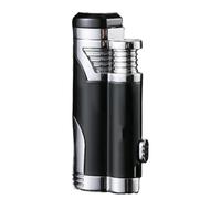 Metal Windproof Double Flame Lighter with Visible Gas Chamber for Barbecue and Outdoor Use