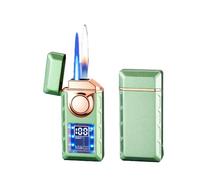 Metal Windproof Dual-Flame Lighter, Adjustable Flame Size, Multiple Ignition Methods, Transparent Viewing Window