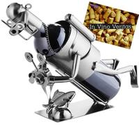 Metal Wine Bottle Holder Deep Sea Diver w. Camera Rack Table Top + Gift Card
