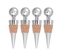 Metal Wine Stopper Sealer 4pcs Silver Round Cork Plug