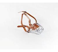Metal Wire Basket Dog Muzzle for Collie Greyhound and similar dogs (3D, silver/brown)