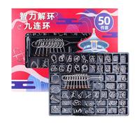 Metal Wire Brain Brain Teaser, Logical Thinking Training Game | 50 Pieces Puzzle with Metal Wires, for Children Teenagers Adults Office, Classroom, Plane, Car, Camping, Birthday