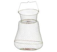 Metal Wire Fish Basket Folding Cage Accessory for Fishing | Iron Construction, Spring Folding Structure, Large Capacity, Easy Access, Easy to Carry Outdoors