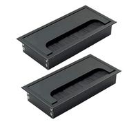 Metal Wire Hole Cover Rectangle Cable Grommet for Desk Management, 160mm X 80mm-Pack of 2