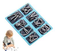 Metal Wire IQ Brain Mind Teaser Puzzle 8, Brain Teaser Metal Wire Puzzles IQ Test Toy Mind Game Puzzle, Magic Trick Educational Intelligence Puzzles Toy Adults & Kids and Bag Fillers